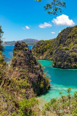 Coron Palawan Filipinleri 12 Nisan 2018 Cyc plajının genel manzarası