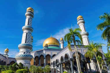 Brunei Darussalam, Bandar Seri Begawan - 17 Mart 2018: Jame 'Asr Hassanil Bolkiah Camii, Brunei' nin en önemli camilerinden biri.