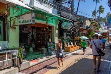 Phi Phi Adası Krabi Tayland 28 Ocak 2016 Ao Tonsai köyünde, Koh Phi Phi Don 'da trafik yok.