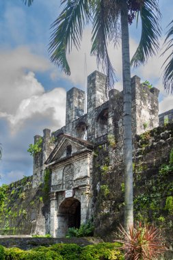 Cebu 'daki tarihi kale yemyeşil ile çevrili.
