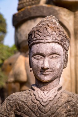 Buda Parkı 'ndaki taş heykel, Xieng Khuan olarak da bilinir, 1958' de Luang Pu Bunleua Sulilat tarafından inşa edildi, bir Budist keşiş..