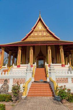 Vientiane, Laos 'taki eski bir tapınak olan Ho Rhrakeo Müzesi cephesi