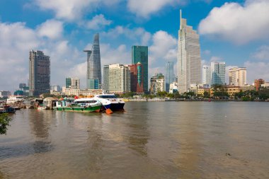 Ho Chi Minh Şehri, Vietnam Modern Skyline, Saigon Nehri Seyahat Hedefi