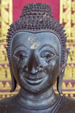 Vientiane 'deki Hor Phra Keo Tapınağı' ndaki antik Buda heykeli (Haw Phra Kaew olarak da bilinir), Laos. 
