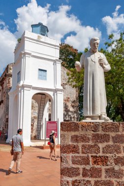 Malacca, Malezya - 22 Şubat 2014: St. Paul Kilisesi kalıntıları                        