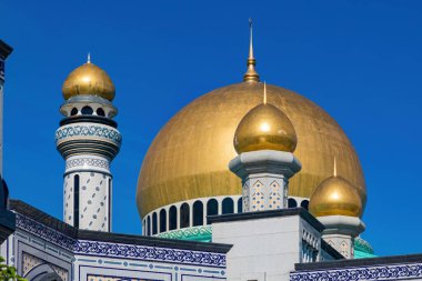 Brunei Darussalam, Bandar Seri Begawan - 17 Mart 2018: Jame 'Asr Hassanil Bolkiah Camii, Brunei' nin en önemli camilerinden biri.