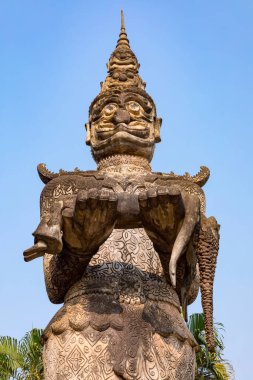 Buda Parkı 'ndaki taş heykel, Xieng Khuan olarak da bilinir, 1958' de Luang Pu Bunleua Sulilat tarafından inşa edildi, bir Budist keşiş..