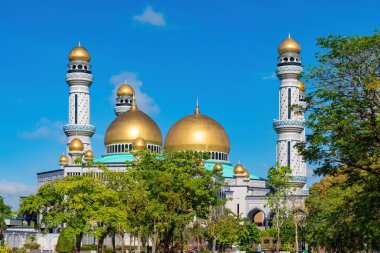 Brunei Darussalam, Bandar Seri Begawan - 17 Mart 2018: Jame 'Asr Hassanil Bolkiah Camii, Brunei' nin en önemli camilerinden biri.