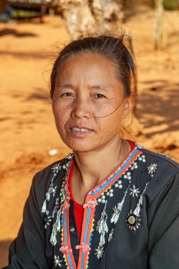 Hill Kabileleri, Chiang Rai, Tayland - 23 Ocak 2007: Lahu Tepesi kabilesinin Kadını.