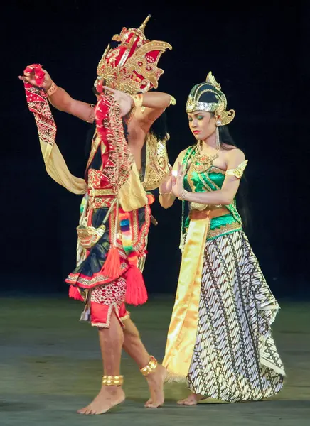 Geleneksel Cava Ramayana Sahnesi, Endonezya Kültür Draması, Destansı Tiyatro Gösterisi 