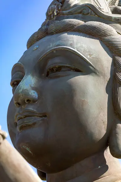 Hong Kong 'daki Lantau Adası' ndaki 34 metre yüksekliğindeki Tian Tan Buddha heykelinin altı heykelinden biri..