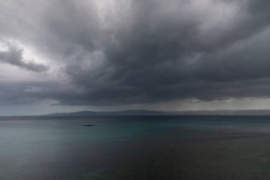 Dark storm clouds over ocean waters, Philippines Southern Leyte