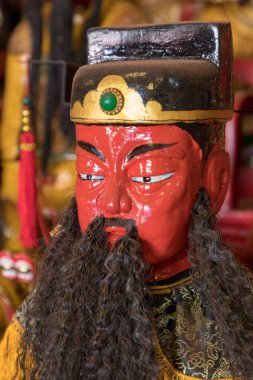 Phuket, Tayland - 14 Şubat 2018: Phuket, Tayland 'daki Bang Neow Tapınağı' nda Çin atalarının heykelleri