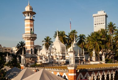 Kuala Lumpur, Malezya 'daki Jamek Camii (Mescidi Jamek Sultan Abdul Samad)