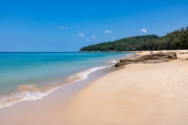 Phuket 'te tertemiz mavi suları olan el değmemiş bir sahil.
