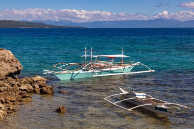 Filipinler Adası Plajı, Bangka Seyahat Botları, Camotes, Filipinler