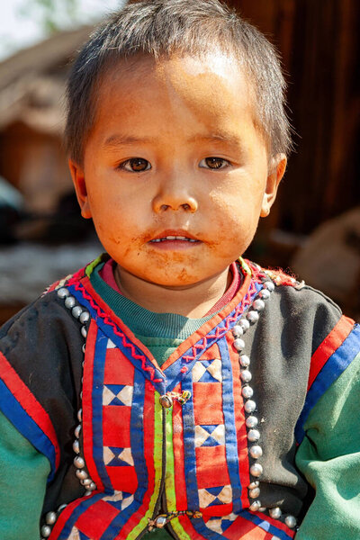 Hill Tribes, Chiang Rai, Thailand - January 23, 2007: Little boy of the Lahu hill tribe.