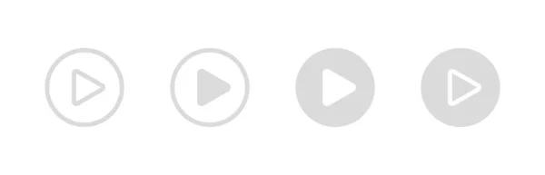 Blanco Botones Juego Conjunto Iconos Web Diseño Interfaz Vídeo Música — Vector de stock