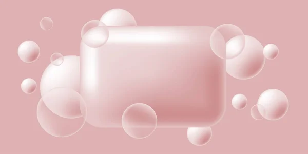 3Dフレームベクトルの空白の背景 パステルピンクの色現代的なミニマリズムテンプレート — ストックベクタ