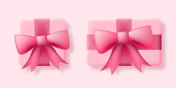 Pink Gift Box Vector Illustration Party Celebration Design Element Vertical — Stock Vector