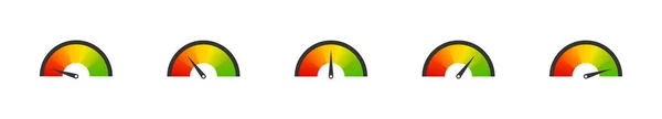 Speedometer Rating Gradient Set Icons Arrow Point Scale Speed Symbol — Stock Vector