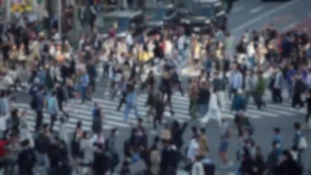 Verschwommene Defokussierte Zeitlupe Der Luftaufnahme Des Gehens Durch Die Ikonische — Stockvideo