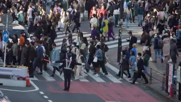 Токио Япония Апреля 2023 Года Медленный Воздушный Обзор Большой Толпы — стоковое видео