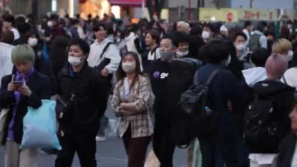 Tokio Japan April 2023 Scène Ontvouwt Zich Als Een Veelheid — Stockvideo