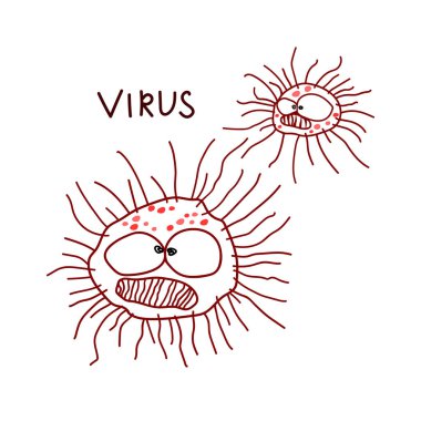 Corona virüsü covid-19 emoji vektör seti. Covid-19 emoji ve yüz ifadeleri kırmızı ve küresel pandemik elementler için duygular. Vektör illüstrasyonu.