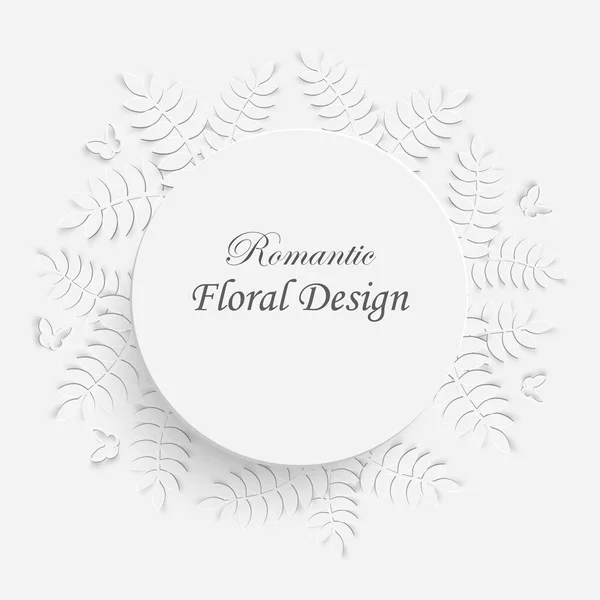 Papierblume Rahmen Mit Abstrakten Schnittblumen Weiße Rosen Lotus Hochzeitsdekoration Dekorativer — Stockvektor
