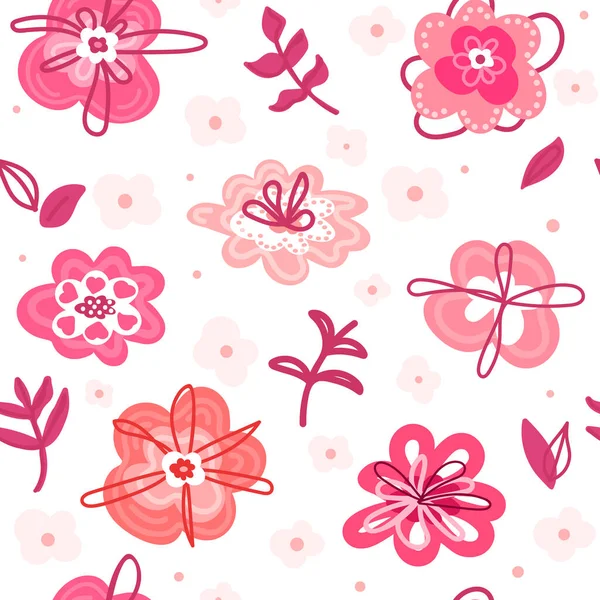 Floral Graphic Scribble Design Seamless Pattern Abstract Minimal