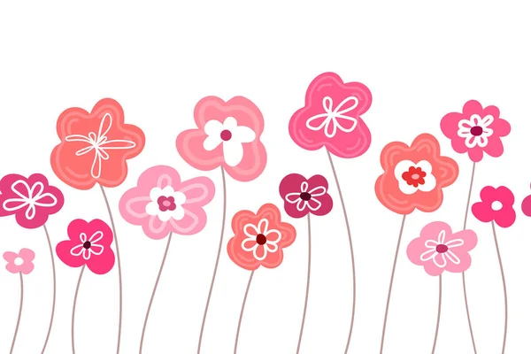 花のグラフィックデザイン 小さな花の形でシームレスなパターン 美しい花の背景 テキスタイル 壁紙のためのベクトルアートイラスト 手描き 手書き — ストックベクタ