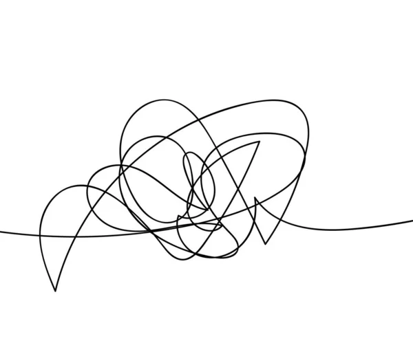 スクリブルだ 白地に開始と終了でオブジェクト円の混沌とした手描きの落書きスケッチ — ストックベクタ