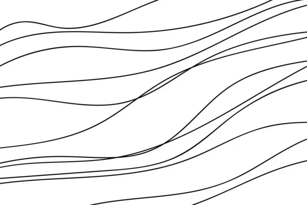 白黒波パターン 波状の背景 手描きの線 髪のテクスチャです 落書きデザイン ライン アート 黒と白の壁紙 — ストックベクタ