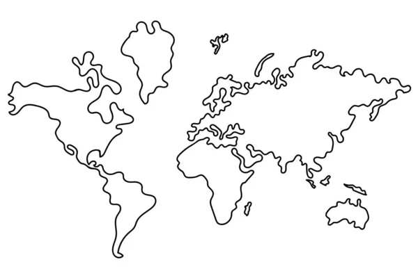 Esquema Del Mapa Mundial Mapa Del Mundo Gris Ilustración Vectorial — Vector de stock
