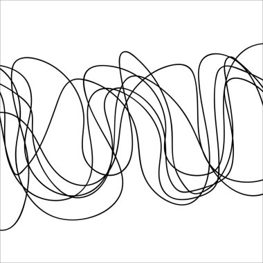 İnce çizgi dalgalı soyut vektör arkaplanı. Eğimli dalga. Çizgi çizgili grafik şablonu. Vektör 