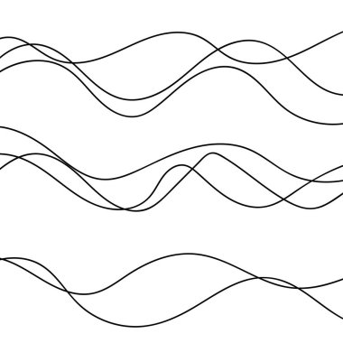 İnce çizgi dalgalı soyut vektör arkaplanı. Eğimli dalga. Çizgi çizgili grafik şablonu. Vektör 