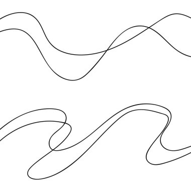 İnce çizgi dalgalı soyut vektör arkaplanı. Eğimli dalga. Çizgi çizgili grafik şablonu. Vektör 