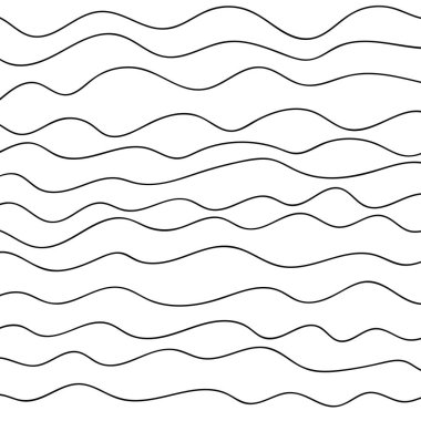 İnce çizgi dalgalı soyut vektör arkaplanı. Eğimli dalga. Çizgi çizgili grafik şablonu. Vektör 