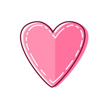 Kalp, siyah-beyaz vektör minimalist aşk konseptinin kesintisiz çizimi. 