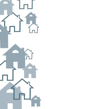 - Ev. Ev logosu tasarım şablonu. Siyah beyaz bina silueti. Vektör