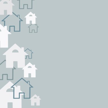 - Ev. Ev logosu tasarım şablonu. Siyah beyaz bina silueti. Vektör