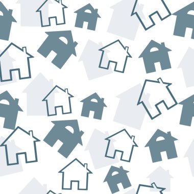 - Ev. Ev logosu tasarım şablonu. Siyah beyaz bina silueti. Vektör