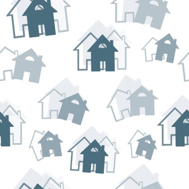 - Ev. Kusursuz bir ev ve bina şekli. El çizimi. Vektör 