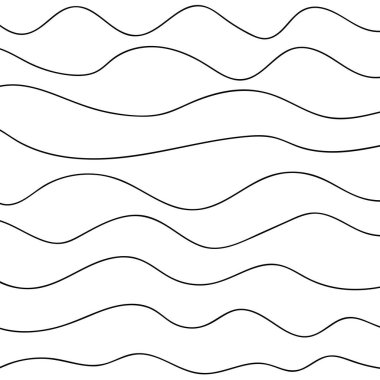 İnce çizgi dalgalı soyut vektör arkaplanı. Eğimli dalga. Çizgi çizgili grafik şablonu. Vektör illüstrasyonu.