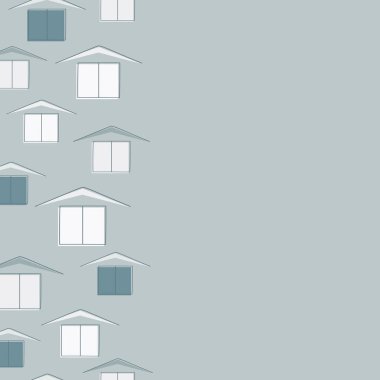 - Ev. Ev logosu tasarım şablonu. Siyah beyaz bina silueti. Vektör illüstrasyonu.