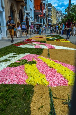 İspanya Sitges 'de çiçek halısı