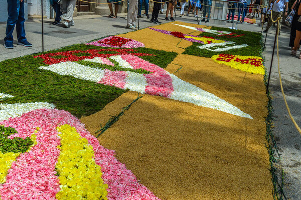 Floral carpet in Sitges, Spain
