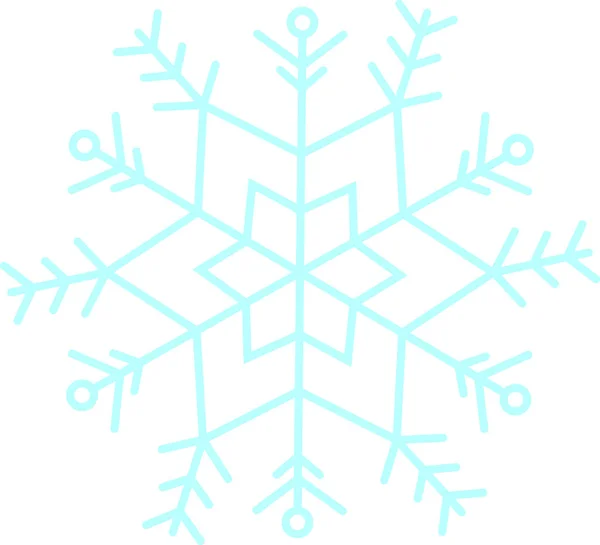 Floco Neve Bonito Dos Desenhos Animados Objeto Isolado Ilustração Vetorial — Vetor de Stock
