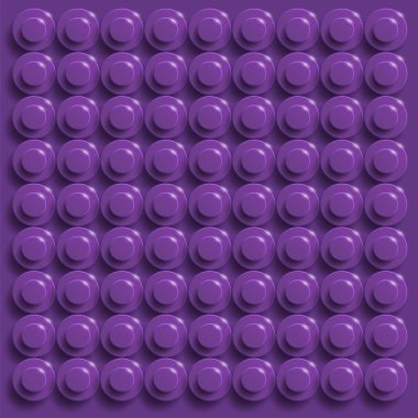 Lego vector background. Perfect vector background of closeup plastic gloss construction block. Violet . Violet plastic construction plate. 3d vector background from building bricks. Plum Bricks background